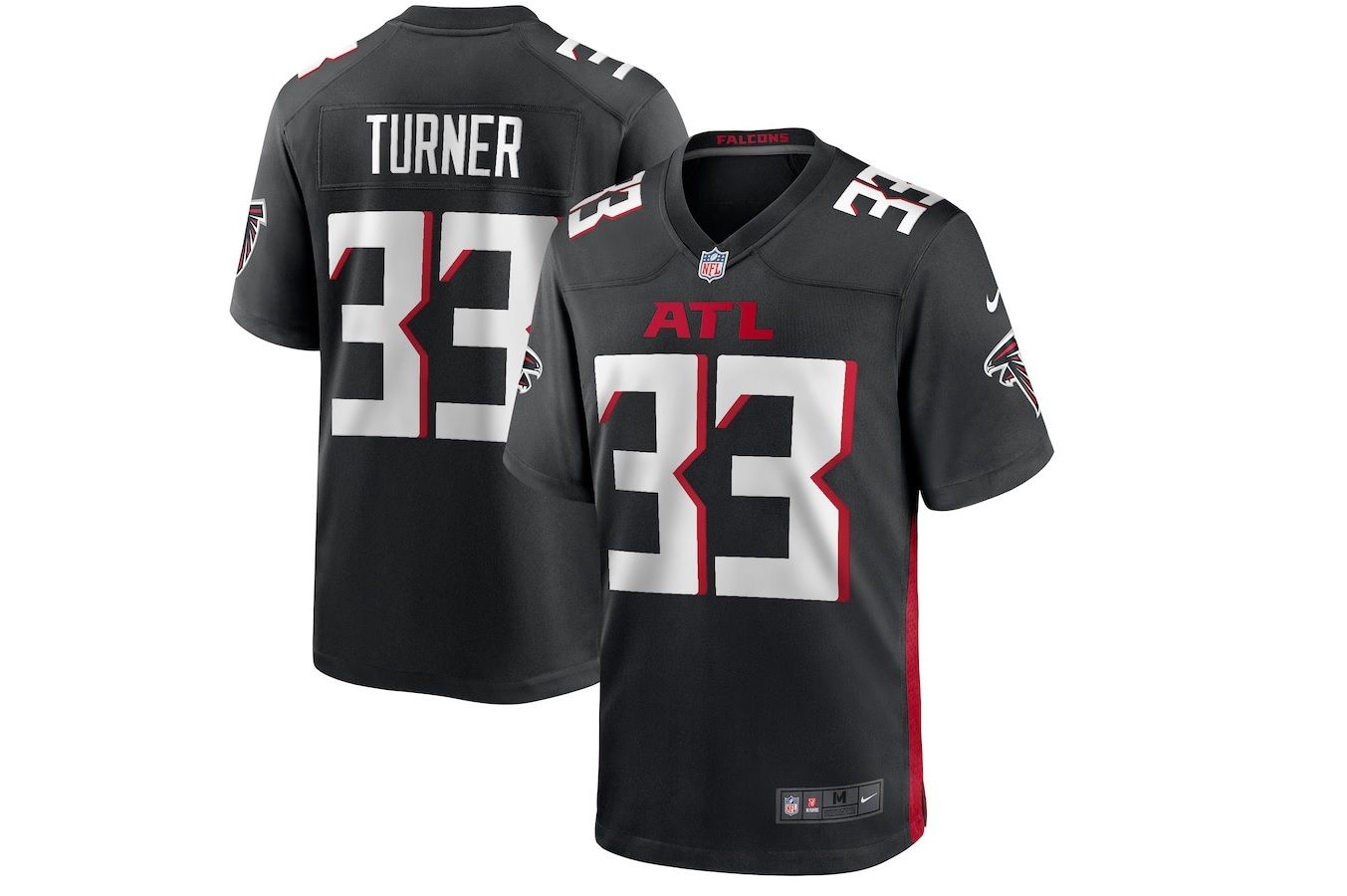 Men Atlanta Falcons #33 Michael Turner Nike Black Game Retired Player NFL Jersey